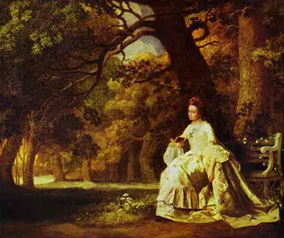Lady Reading in a Wooded Park George Stubbs